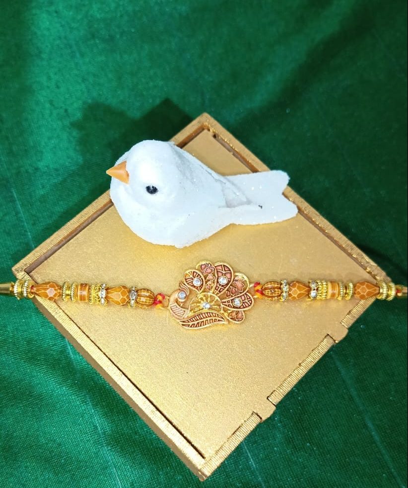 Rudraksha Rakhi Bracelet Customised with Name, Rudraksh Bracelet, रुद्राक्ष  ब्रेसलेट - Kalp India, Mumbai | ID: 2853083525397
