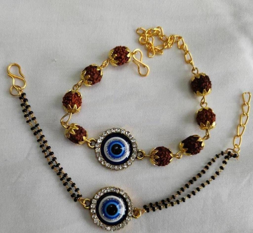 Heart Evil Eye Protection Indian Mythology Mangalsutra Lucky Bracelet For  Women | eBay