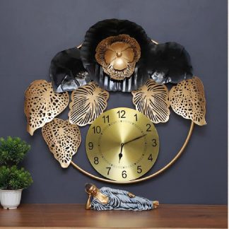 Wrought Iron Brich Time Wall Clock