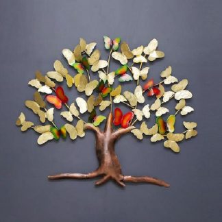 Wrought Iron Butterfly Tree Wall Decor