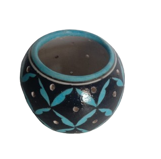 Blue Pottery Handmade Roli Poli Tea Light Candle Holder