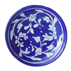 Blue Pottery Decorative Wall Hanging Handmade Plate