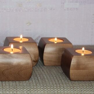 Wooden Decorative Cube Tealight Candle Holder
