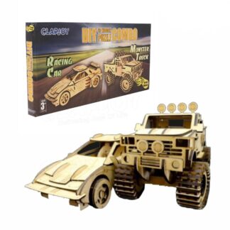 3D Wooden Puzzle Racing Car and Truck Combo for Kids